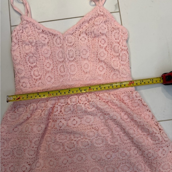 Abercrombie & Fitch Pink Floral Lace Fit Flare Spaghetti Strap Mini Dress Sz S - Picture 8 of 9